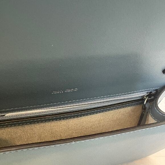 Jimmy Choo Black JC avenue Leather Crossbody bag blue - Picture 8 of 9